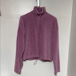 Pink Corduroy Half-Zip Pullover